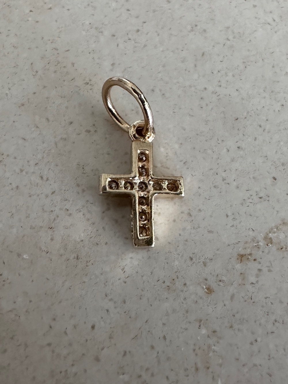 Helen Ficalora Cross Mini Charm Pavé Diamonds 14K Yellow Gold - Picture 4 of 7